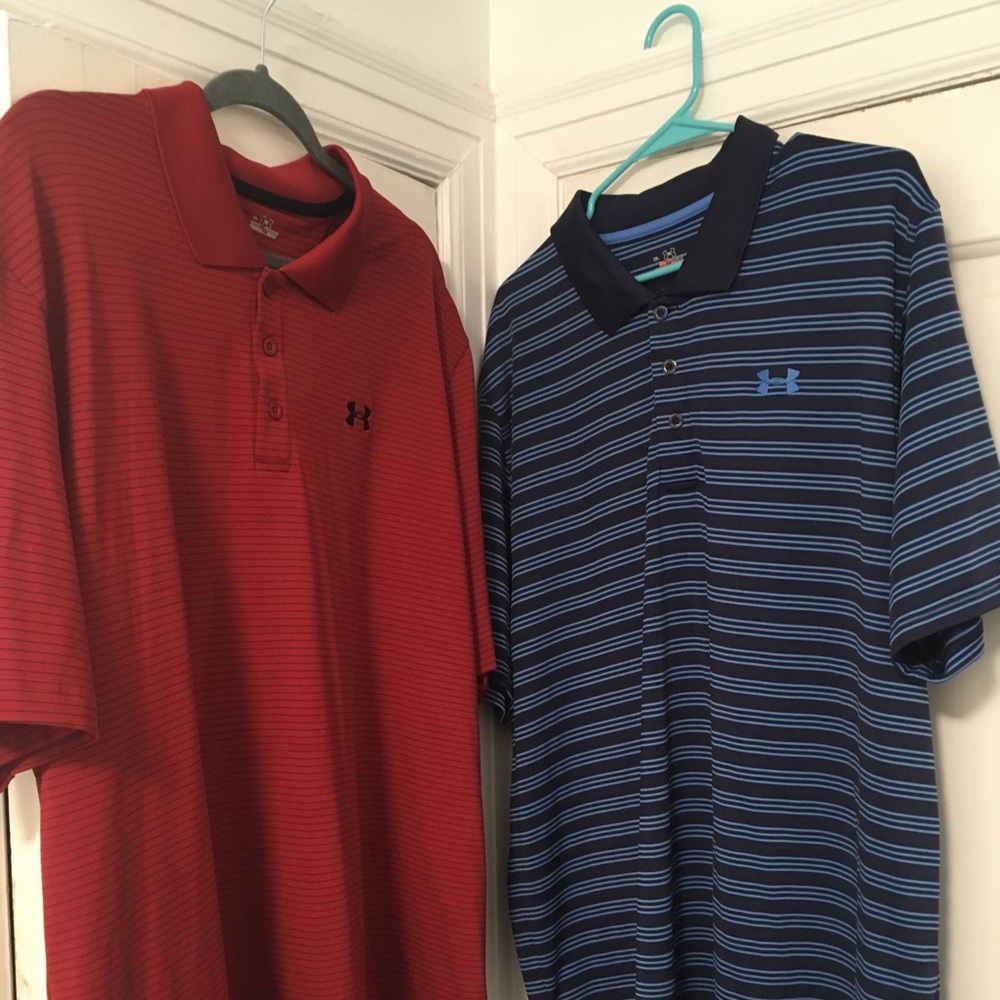 2 Under Armour Polo Golf Shirts Heat Gear Mens XL